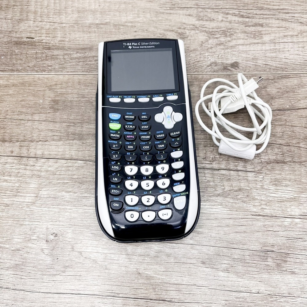 TI-84 Plus C Silver Edition Graphing Calculator Texas Instruments w/ Charger - Picture 3 of 9
